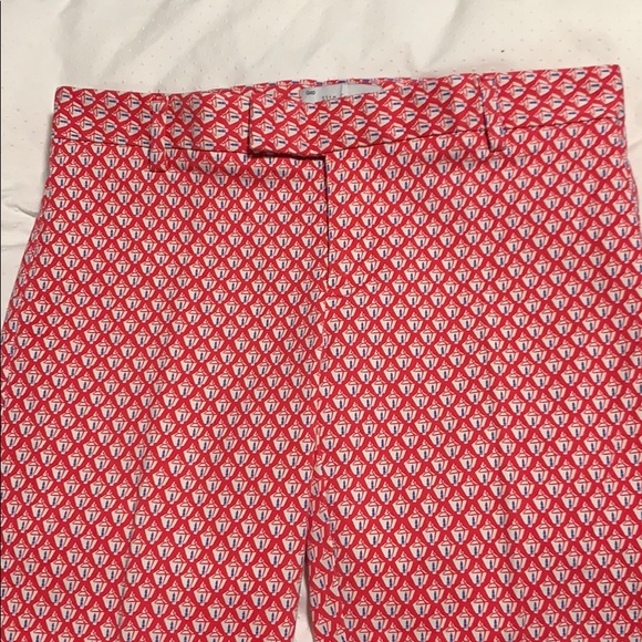 Gap Slim Print Cropped Pants Teacher Office Business Work Slacks - Picture 3 of 3